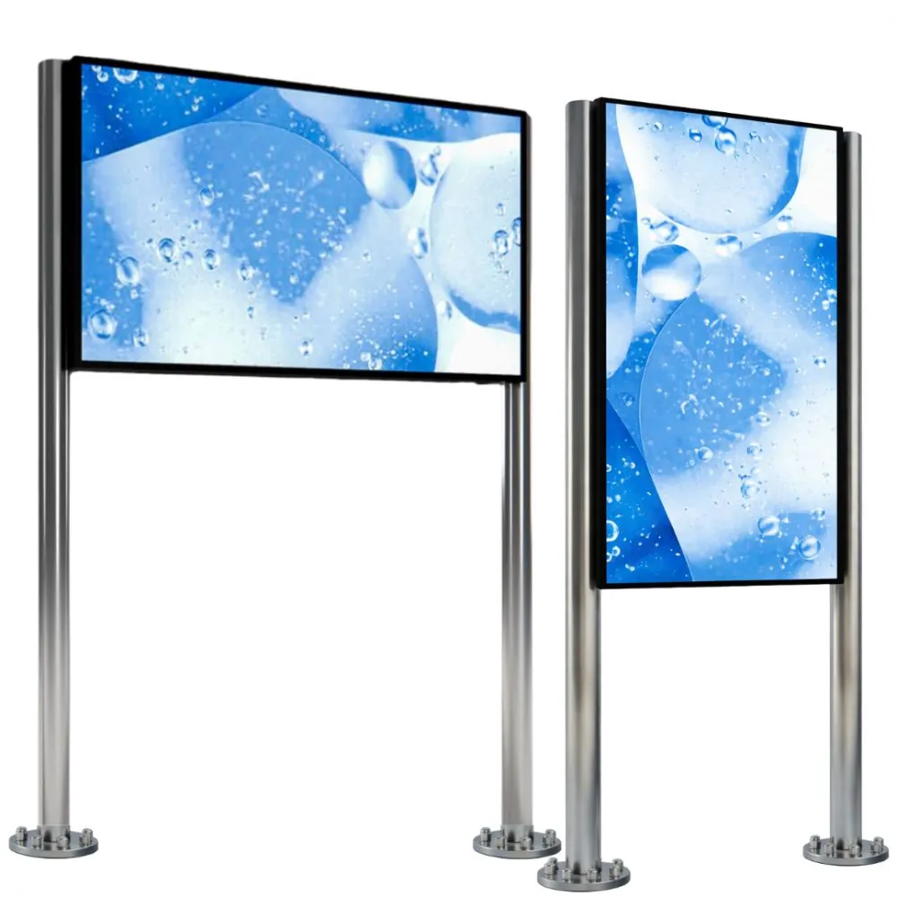 Komplett-Stele mit Edelstahl-Standfuss und Display - Variante 1: HDMI